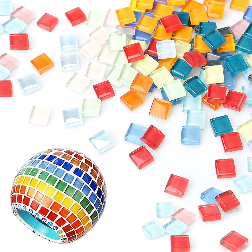 HASTHIP Multicolor Mosaic Tiles for Craft Small Mosaic Blocks Color Mosaic Tiles for Wall Decorating, DIY Craft 0.39'' Mosaic Tiles Pack 400g(450pcs Around), Non-sticky Mosaic Tiles for DIY Craft HASTHIP Multicolor Mosaic Tiles for Craft Small Mosaic Blocks Color Mosaic Tiles for Wall Decorating, DIY Craft 0.39'' Mosaic Tiles Pack 400g(450pcs Around), Non-sticky Mosaic Tiles for DIY Craft